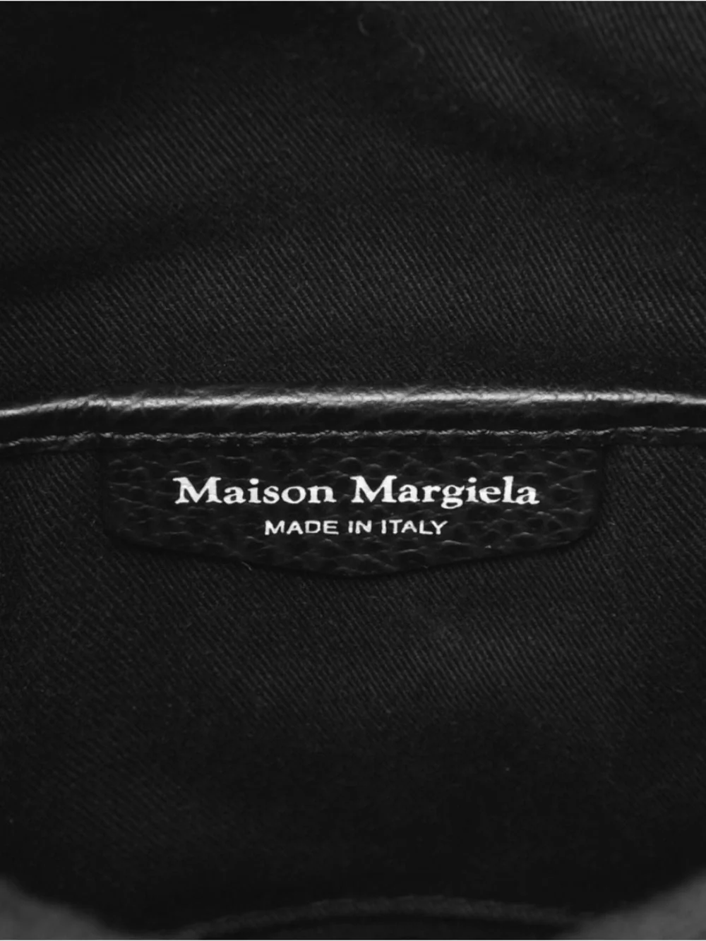 Maison Martin Margiela Black Leather Drawstring Bucket Bag